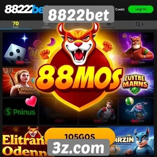 Jogos mais populares disponíveis no 8822bet